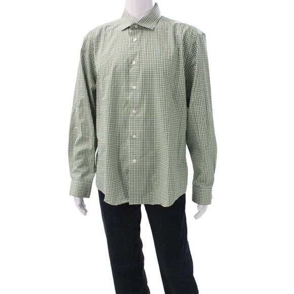 Joseph Abboud Other - Joseph Abboud Mens Cotton Long Sleeve Button-Down Shirt Green Size XL